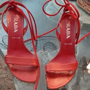 Gorgeous Red Prada High Heels